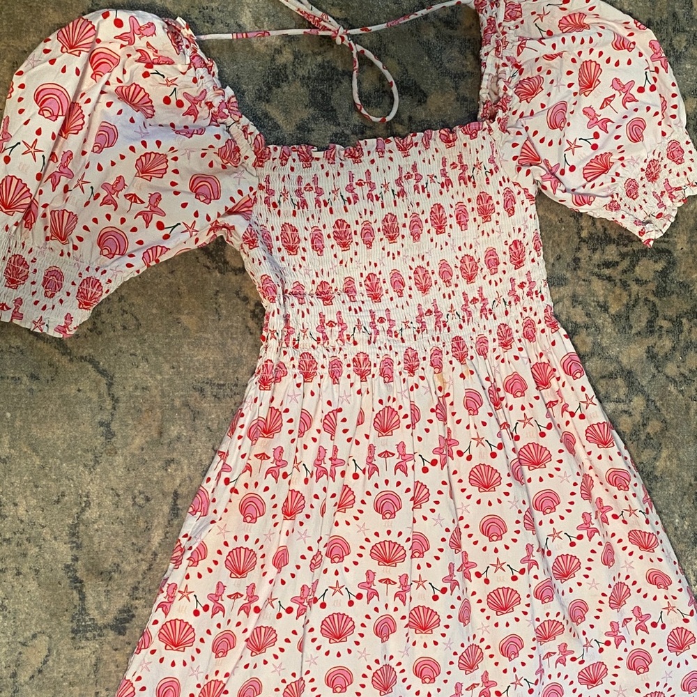 Hill House Pink and White Mini Dress